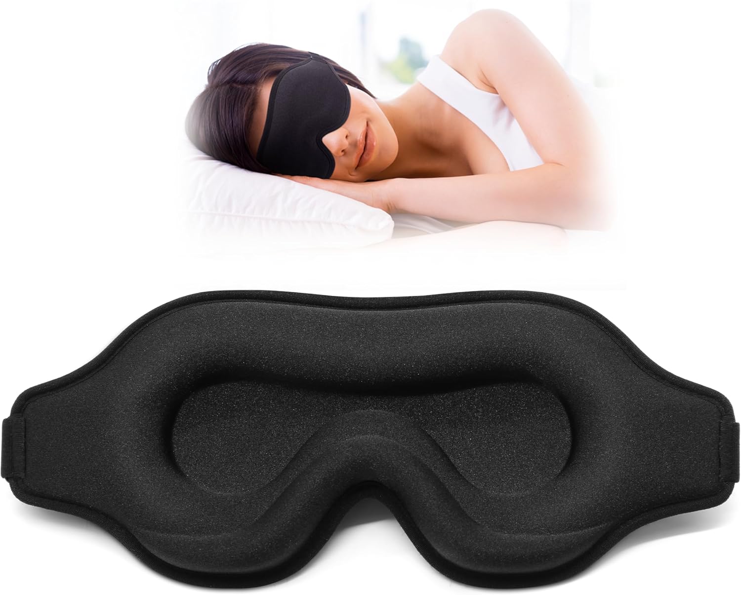 Eyelash Extension For Men - 男女兼用睡眠アイマスク、まつげエクステ対応3D睡眠マスク、旅行用遮光ナイトブラインドフォールドアイシェードカバー（調節可能）