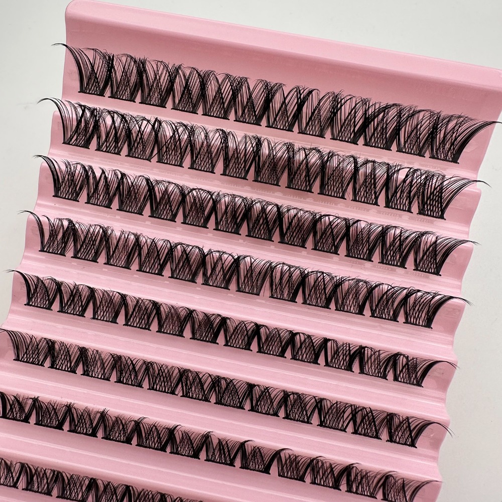 Eyelash Extension Single Lash - フェイクアイラッシュ 新型フェザーファン セグメント化されたシングルクラスター セルフグラフティング Dカーブ バケーションアイラッシュ