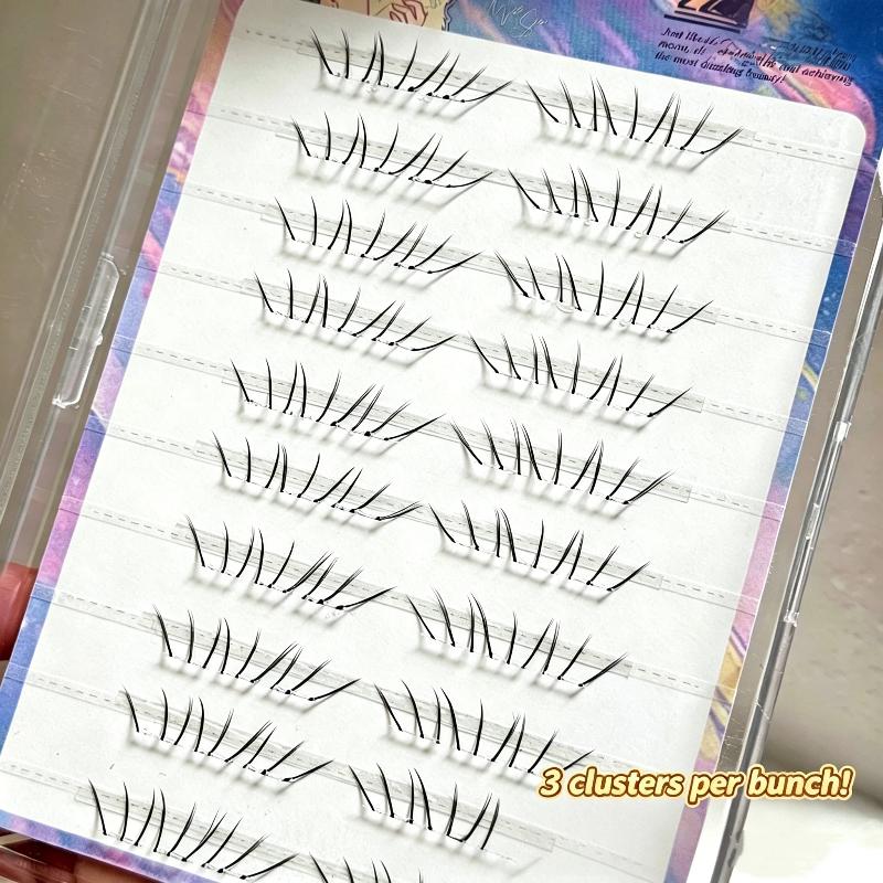 ナチュラルコミック下まつげエクステンションクラスターセット自 - Lash Adhesive Glue のレビューと価格