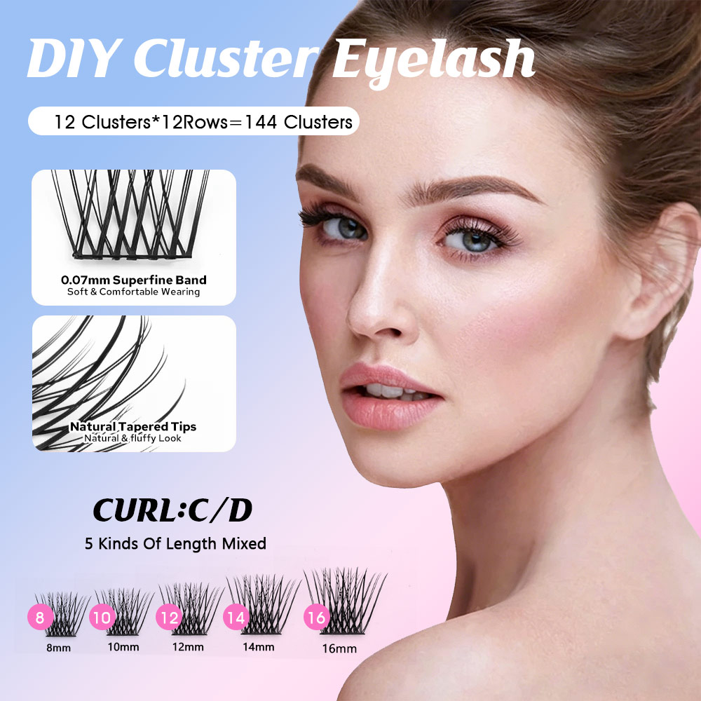 144本入り大容量YUANZHIJIEつけまつげDIYシング - Eyelash Extension Single Lash のレビューと価格