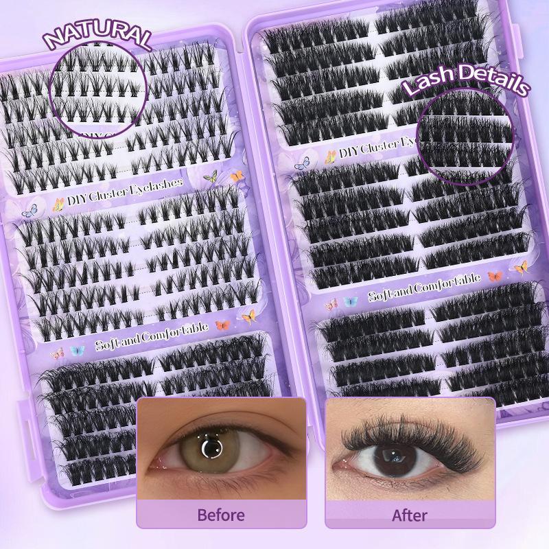 3D ふわふわカール加工ヨーロピアンスタイルつけまつげ 厚い - Eyelash Extension Single Lash のレビューと価格