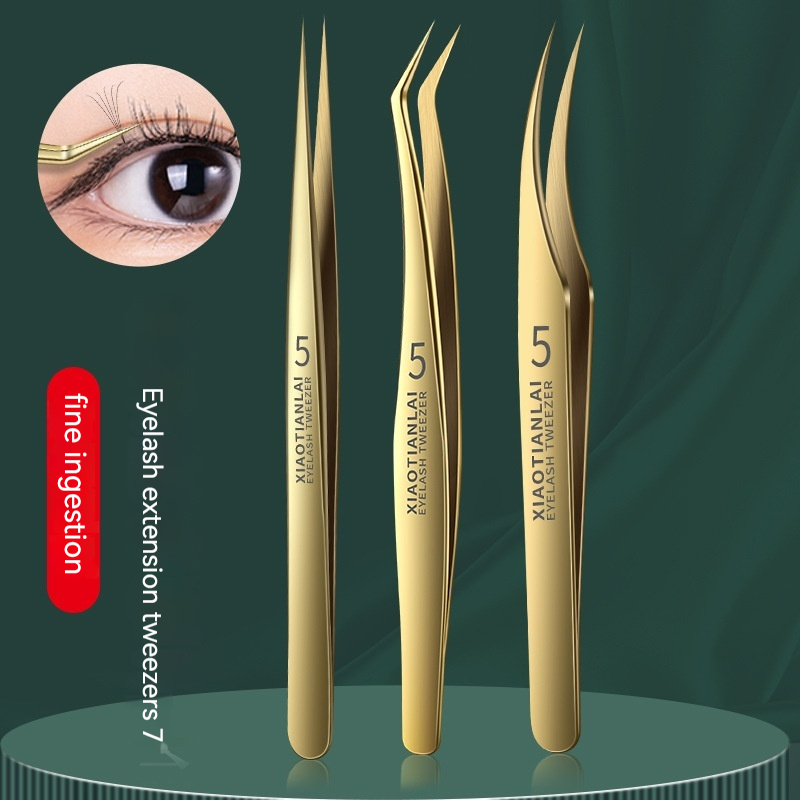 3個入りゴールドまつげピンセットセット、カーリングアイブロウ - Eyelash Extension For Men のレビューと価格