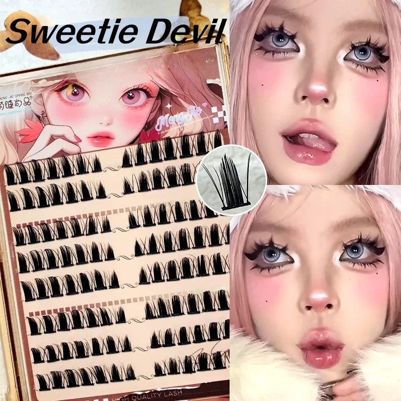 小悪魔つけまつげホットマンガ再利用可能な偽ラッシュ厚いミンク - Eyelash Extension Single Lash のレビューと価格