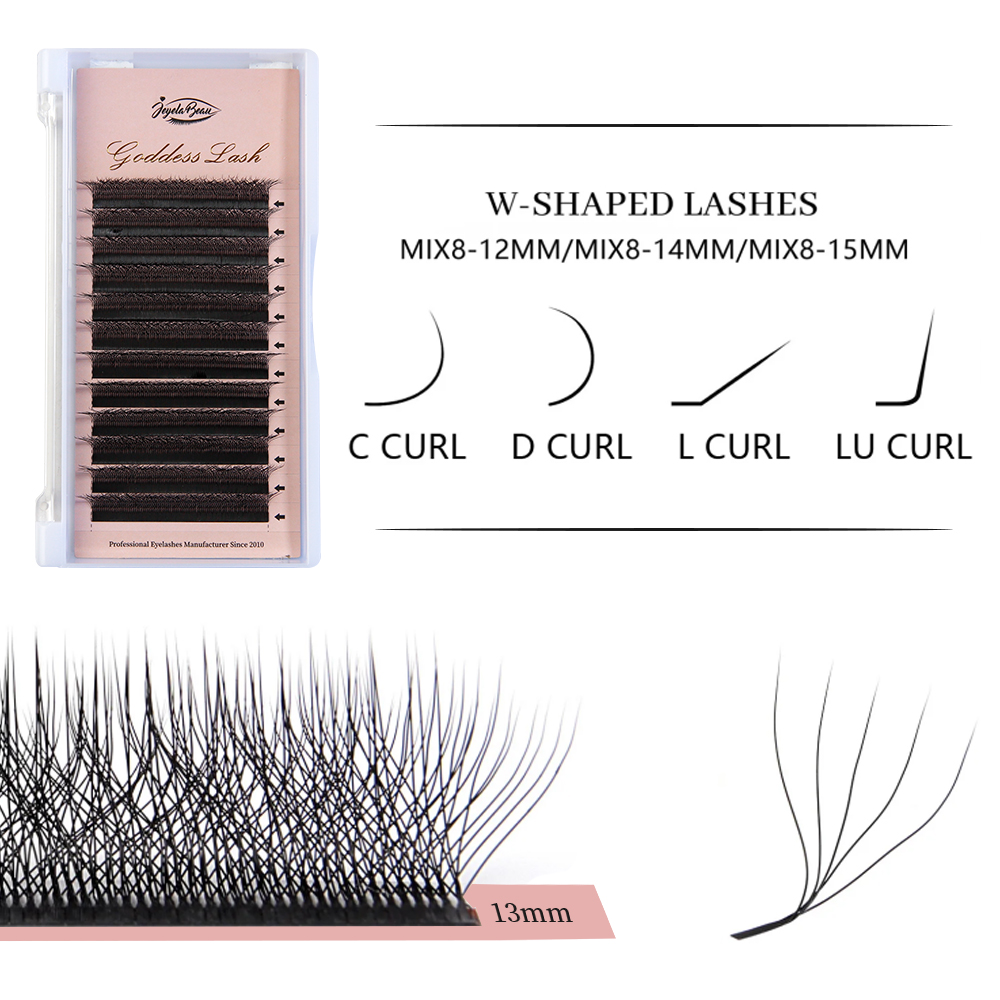 女神W3D 4D 5D Mカールまつげエクステ Wスタイル  - Individual Lash Tray のレビューと価格