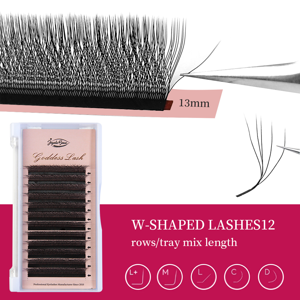 女神W3D 4D 5D Mカールまつげエクステ Wスタイル  - Individual Lash Tray のレビューと価格