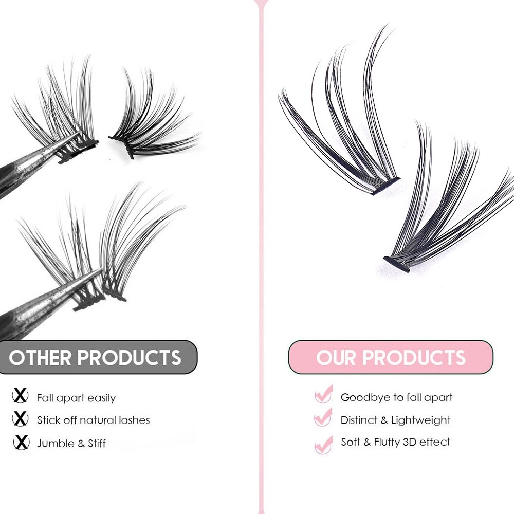 8-16mmの長さのつけまつげ、ナチュラルな見た目、ウィスピ - Eyelash Extension Kits のレビューと価格